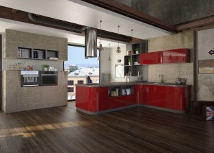 Кухни красного цвета