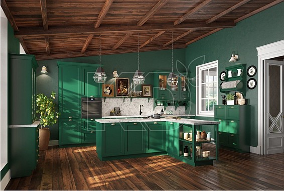 яркая кухня в классическом стиле