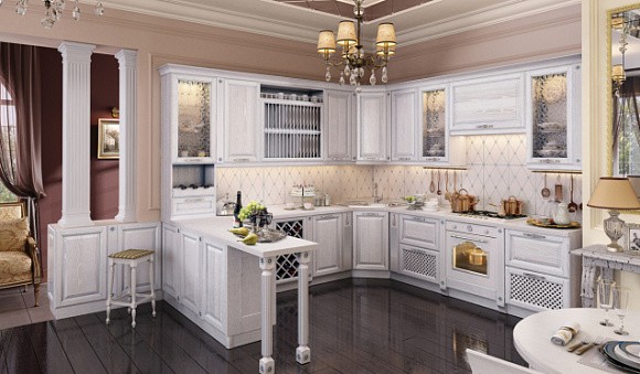 Современные кухни из массива