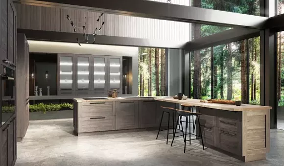 Коричневая кухня в Новосибирске