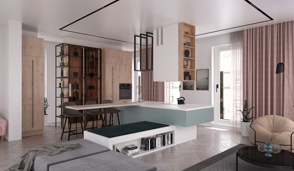 Светлая кухня в Екатеринбурге