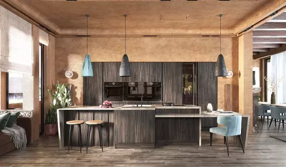 Коричневая кухня в Новосибирске