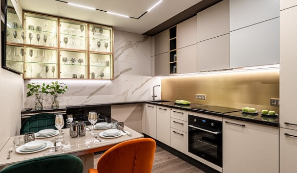 Бежевая кухня во Владивостоке